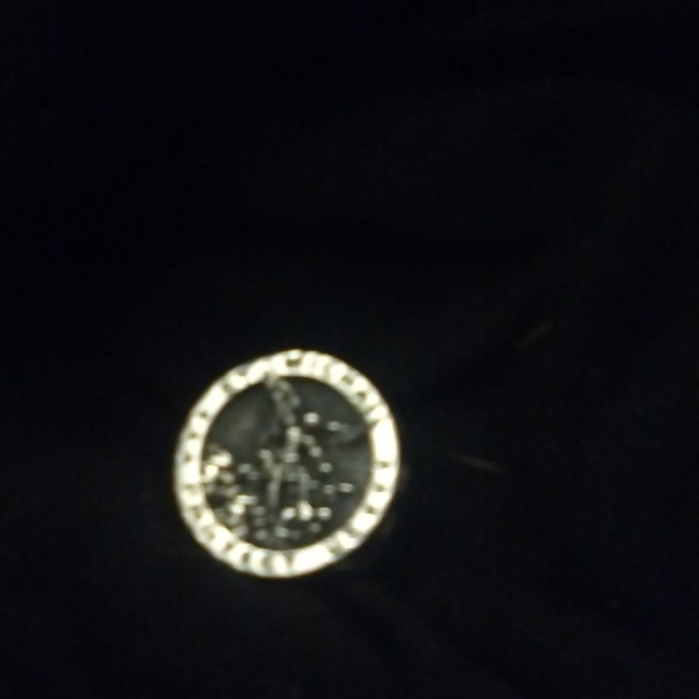 Men's stainless steel St Michael  protection ring size 10